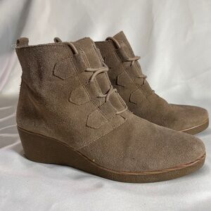 Nude Suede Leather Booties Lucky Brand Booties Short Boots